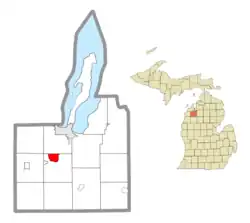 Location within Grand Traverse County