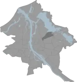 Location of Čiekurkalns in Riga