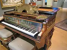 1884 Steinway grand piano designed by Sir Lawrence Alma-Tadema with painted panel by Sir Edward Poynter