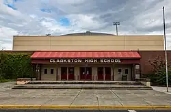 The front entrance for Clarkston High School