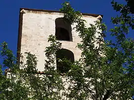 The bell tower of the church of Our Lady of Bethlehem, in Thoard