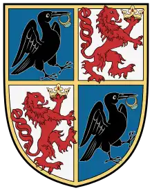 Ravens on the coat of arms of the Hungarian Hunyadi family.