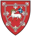 The Agnus Dei on Perth, Scotland's coat of arms holds the Scottish flag.