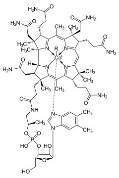 chemical diagram of cobalamin molecule