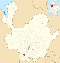 Location of the municipality and town of Tarso in the Antioquia Department of Colombia