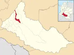 Location of the municipality and town of El Doncello in the Caquetá Department of Colombia.