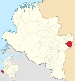 Location of the municipality and town of El Tablón in the Nariño Department of Colombia.