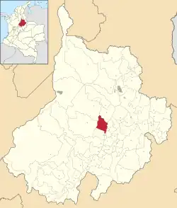 Location of the municipality and town of Galán in the Santander  Department of Colombia.