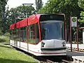 Combino tram in Erfurt, Thuringia, Germany.