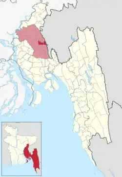 Location of Comilla Sadar Dakshin