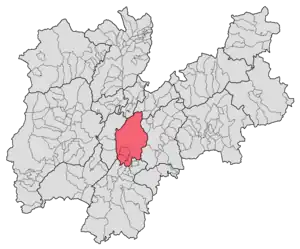 Location of Val d'Adige within Trentino.