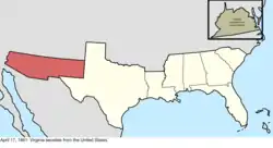 Map of the change to the Confederate States on April 17 1861