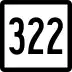 Route 322 marker