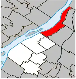 Location within Marguerite-D'Youville RCM.