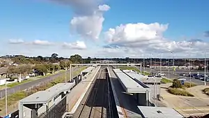 View of Coolaroo platforms 1 and 2 from a  bridge