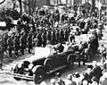 Calvin Coolidge (in top hat) arrives to dedicate a park in Hammond, Indiana, 1927