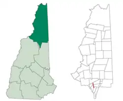 Location in Coös County, New Hampshire