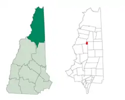 Location in Coös County, New Hampshire