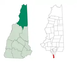 Location in Coös County, New Hampshire