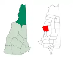 Location in Coös County, New Hampshire