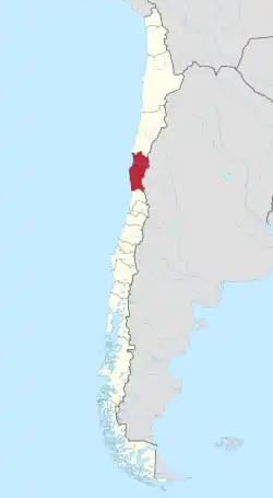 Map of Coquimbo Región - Chile