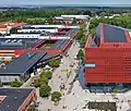 Aerial view of the Corso (the main walkway) on Campus Valla.