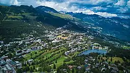 Aerial view of Crans-Montana