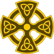 Celtic cross with trefoil knots