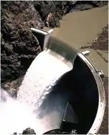 An ogee-type spillway at the Crystal Dam in Colorado