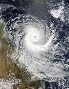 Image 19Tropical Cyclone Larry over the Great Barrier Reef, 19 March 2006 (from Environmental threats to the Great Barrier Reef)