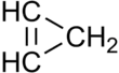 Skeletal formula of cyclopropene with implicit hydrogens shown