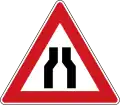 A 6a: Road narrows from both sides