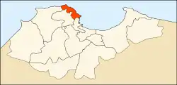 Map of Algiers Province highlighting Bab El Oued District