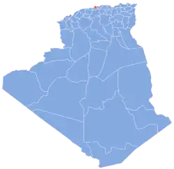 Map of Algeria highlighting Algiers