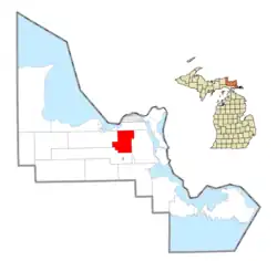 Location within Chippewa County