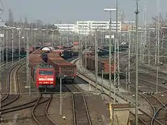 Range of goods wagons at Kornwestheim marshalling yard