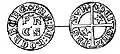 Denier of Philip 1478-1482: Ph[ilippu]s Hoahberg Pr As - Dei Gra[tia] Pr[incep]s Aur[ena] (= Orange).