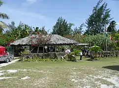 The entrance to the grounds of the Denis Island Resort, as viewed from the airstrip.