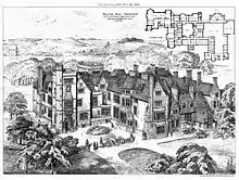 Denton Hall illustration and plan, 1879