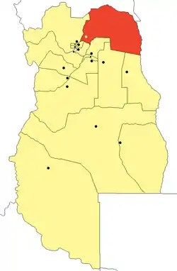 location of Departamento Lavalle in Mendoza Province