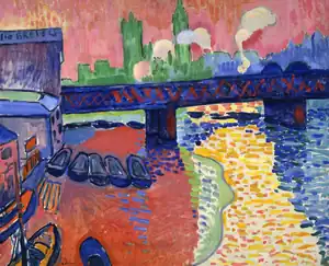 Charing Cross Bridge, London; by André Derain; 1906; oil on canvas, 80.3 × 100.3 cm.; National Gallery of Art (Washington, D.C., US)