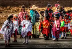 Image 8Traditional folk dress during a festival in Bolivia. (from Culture of Bolivia)