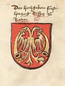 Coat of arms of Stefan Lazarević, Prussian ed. Chronicle of the Council of Constance (before 1437)