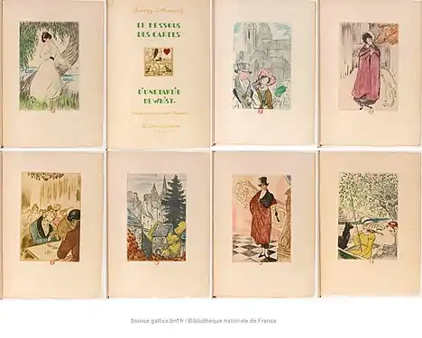 Le dessous des cartes d'une Partie de Whist, J.B. Aurevilly, dryprint prints Malo-Renault