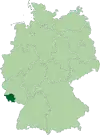 Map of Germany with the location of Saarland highlighted