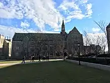 Devlin Hall at quadrangle at Boston College