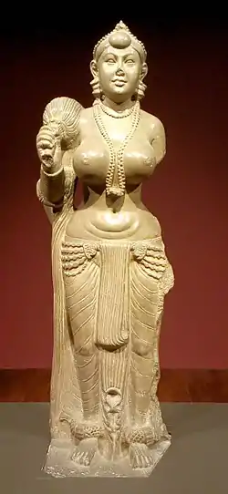 The Didarganj Yakshi depicting the dhoti wrap; c. 300 BC; Bihar Museum (India)