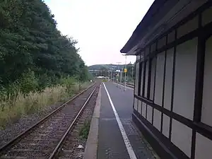 Looking east, in the background is the refuelling point and the Talent sidings