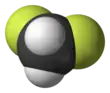 Spacefill model of difluoromethane