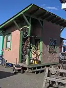 Adobe structure in Dignity Village - April 2007. single-occupancy 10x12-foot structure.